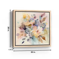 Abstract Floral & Foliage Framed Canvas Art Print