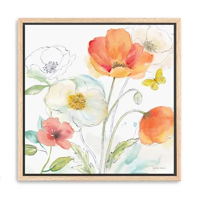 Happy Poppies II Framed Canvas Art Print