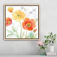 Happy Poppies IV Framed Canvas Art Print