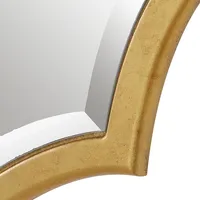 Gold Leaf Curved Metal Wall Mirror