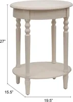 Oval Antique White Accent Table