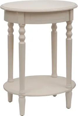 Oval Antique White Accent Table