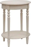 Oval Antique White Accent Table