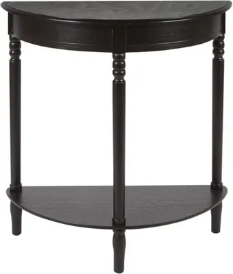 Antique Black Half Round Console Table