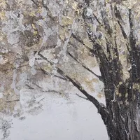 Gold Tree Rice Paper Framed Art Print