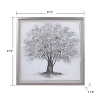 Silver Tree Rice Paper Framed Art Print