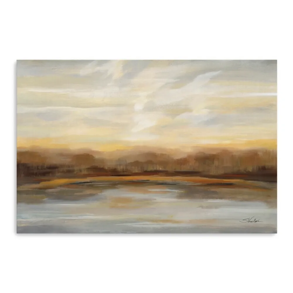Fall Lake Sunset Canvas Art Print, 36x24 in.
