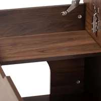 Walnut Wood Lift-Up Top Litter Box Trunk