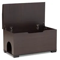 Mahogany Wood Lift-Up Top Litter Box Trunk