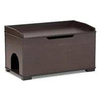 Mahogany Wood Lift-Up Top Litter Box Trunk