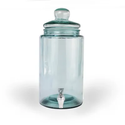 Blue Recycled Glass Beverage Dispenser