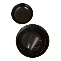 Black Semi Matte Modern 16-pc. Dinnerware Set