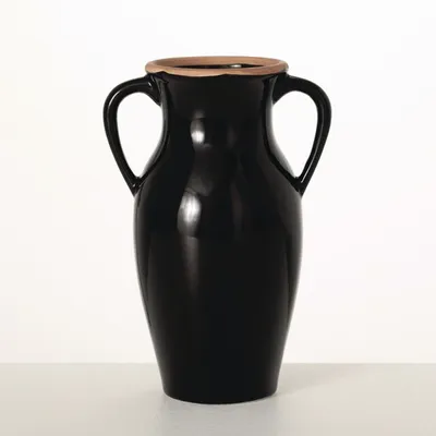 Natural Rimmed Onyx Urn Vase