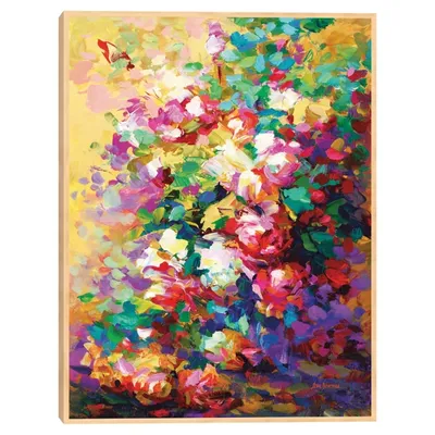 Colorful Abstract Roses Framed Canvas Art Print