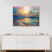 Sunset in Mykonos Framed Canvas Art Print