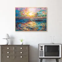 Sunset in Mykonos Framed Canvas Art Print