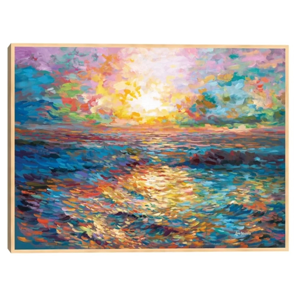 Sunset in Mykonos Framed Canvas Art Print