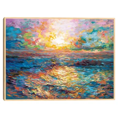 Sunset in Mykonos Framed Canvas Art Print