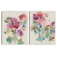 Sweet Hydrangea Framed Canvas Art Prints, Set of 2