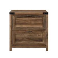 Rustic Oak 2-Drawer Wood File Cabinet