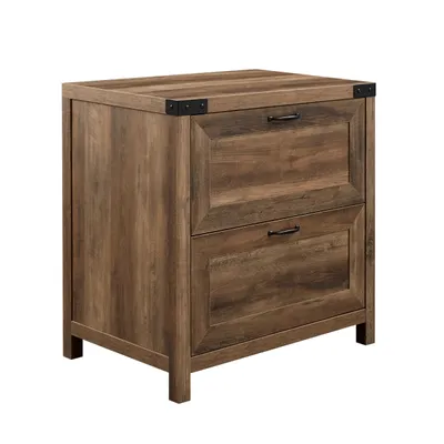 Rustic Oak 2-Drawer Wood File Cabinet