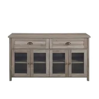 Graywash Rustic Glass Front Sideboard