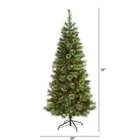 6 ft. Pre-Lit Pine and Pinecone Christmas Tree