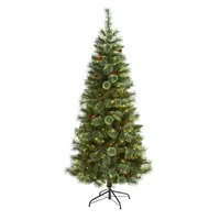 6 ft. Pre-Lit Pine and Pinecone Christmas Tree