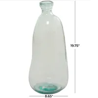 Recycled Glass Clear Aqua Floor Vase