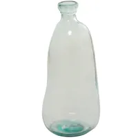 Recycled Glass Clear Aqua Floor Vase