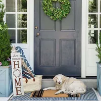 Welcome to Our Home Wreath Two-Sided Porch Board