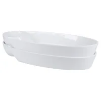 White Porcelain Chip & Dip Bowls, Set of 2