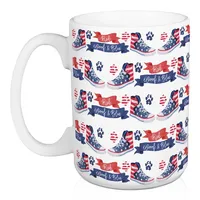 Red, Woof, & Blue Pup 2-pc. Ceramic Mug Set