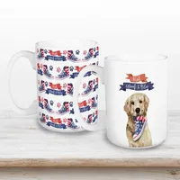 Red, Woof, & Blue Pup 2-pc. Ceramic Mug Set