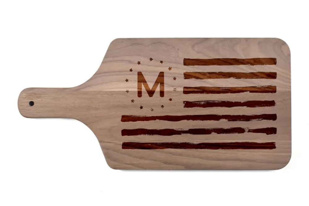 Personalized Flag Walnut Wood Cutting Board