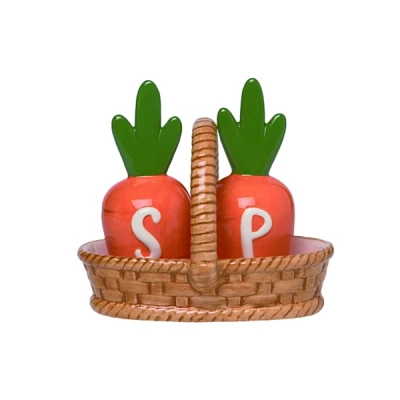 Carrots in Basket Salt & Pepper Shaker Set