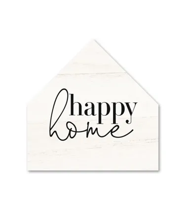 Happy Home House Shaped Canvas Art Print