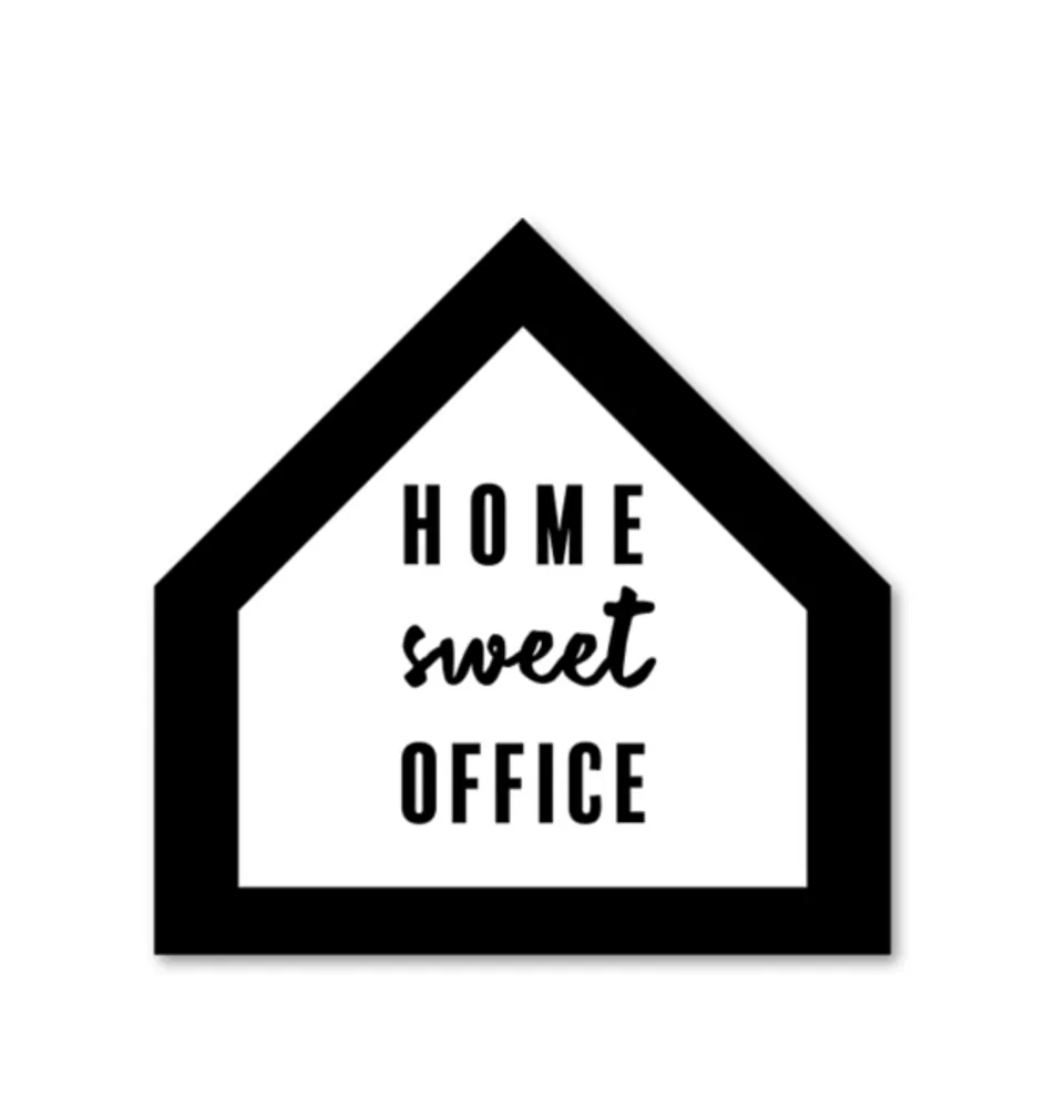 Home Sweet Office House Shaped Canvas Art Print
