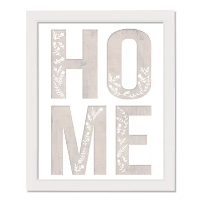 Floral Home White Framed Canvas Art Print