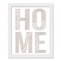 Floral Home White Framed Canvas Art Print