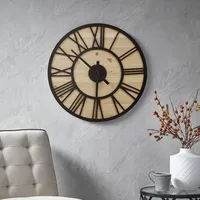 Mason Metal and Wood Wall Clock