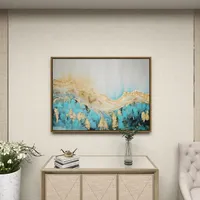 Gold Geode Slice Framed Canvas Art Print