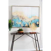 Gold Geode Slice Framed Canvas Art Print