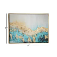 Gold Geode Slice Framed Canvas Art Print