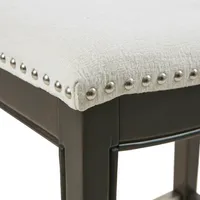 Ivory Upholstered Saddle Seat Counter Stool