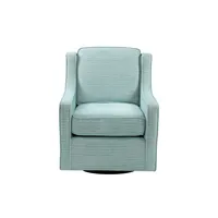 Aqua Upholstered Swivel Accent Chair