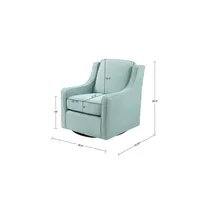 Aqua Upholstered Swivel Accent Chair