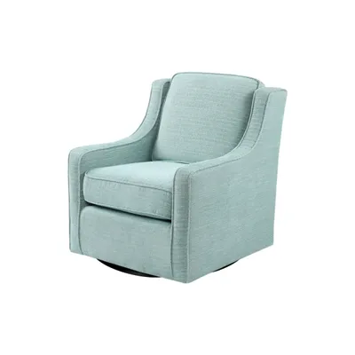 Aqua Upholstered Swivel Accent Chair