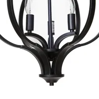 Round Black Iron Ornate Pendant Light