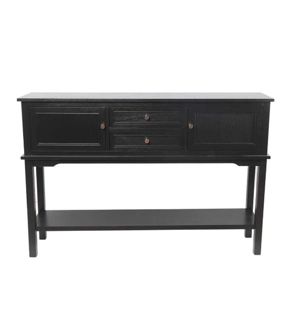 Black Ribbed Door Console Table